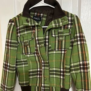 Rue21 Green and Black Plaid Jacket